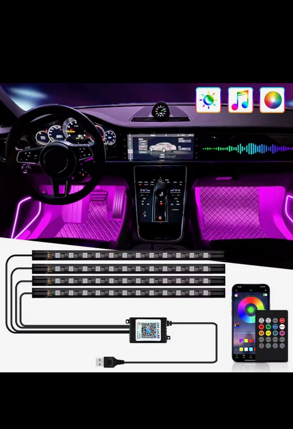 Car LED Interior Light Kit - Ambient Lighting