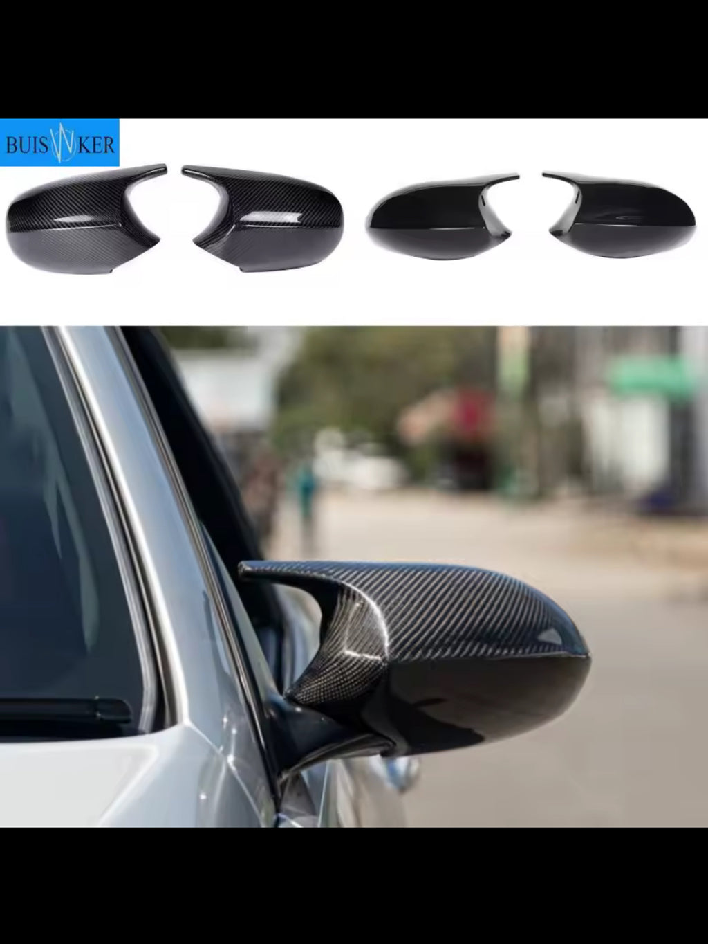 BMW Premium Mirror Cover - Carbon Fiber Style